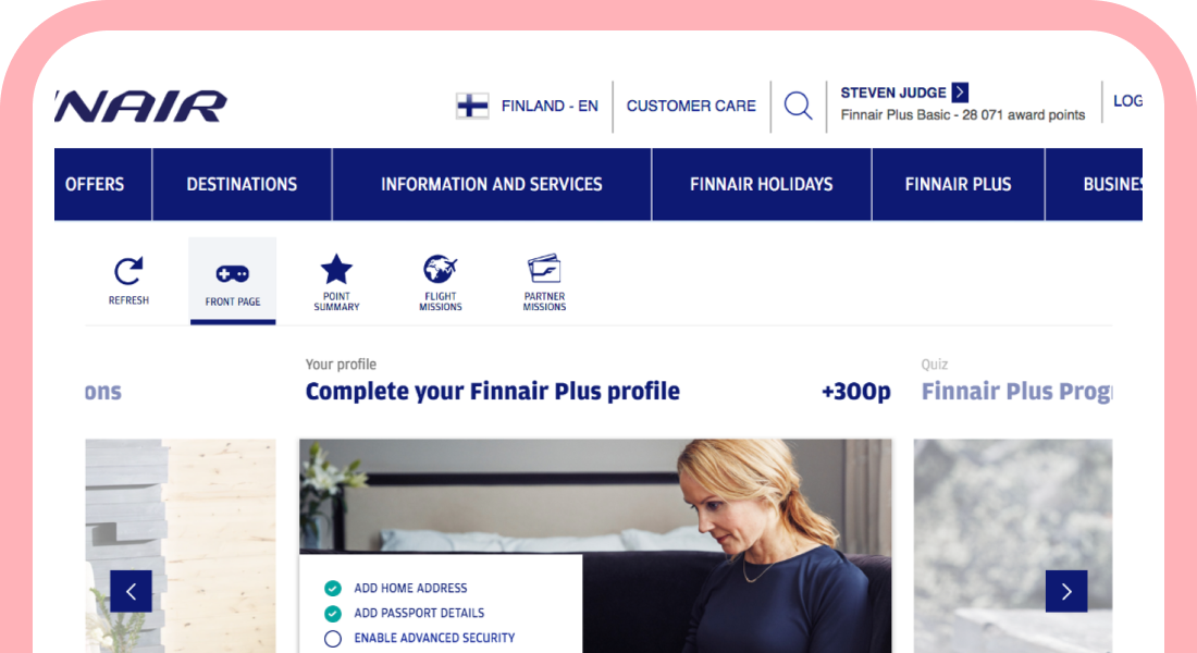 Finnair | Airline gamification case study showing user engagement and customer loyalty results